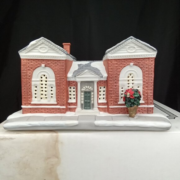 Vintage Christmas Luminary With Box The Library Norman Rockwell Hawthorne 1990s - Picture 6 of 16